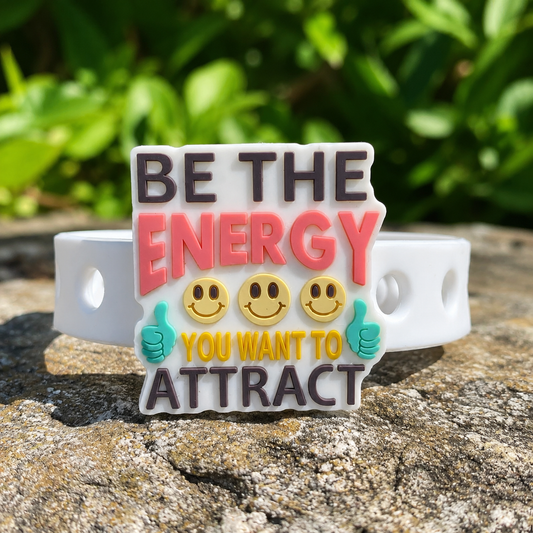 Stay inspired with the Energy Attracts Energy Bracelet. A motivational silicone bracelet designed to promote positivity, confidence, personal growth, and a success-driven mindset.