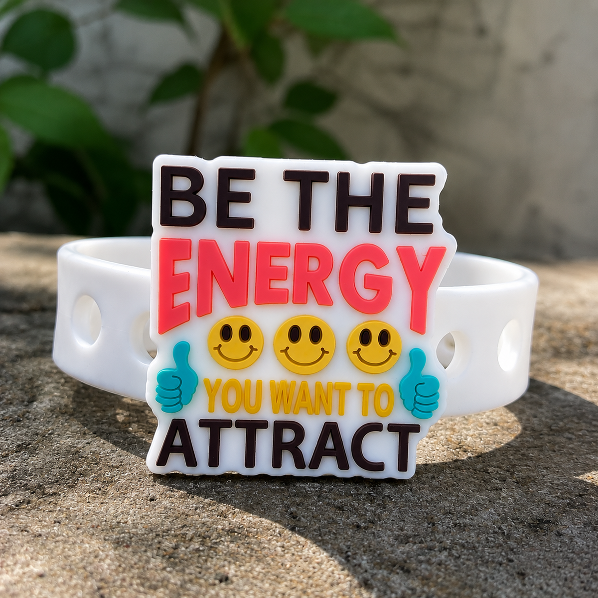 ✨ Stylish manifestation bracelet with a colorful motivational charm and soft adjustable band. Perfect for positive vibes and everyday wear.