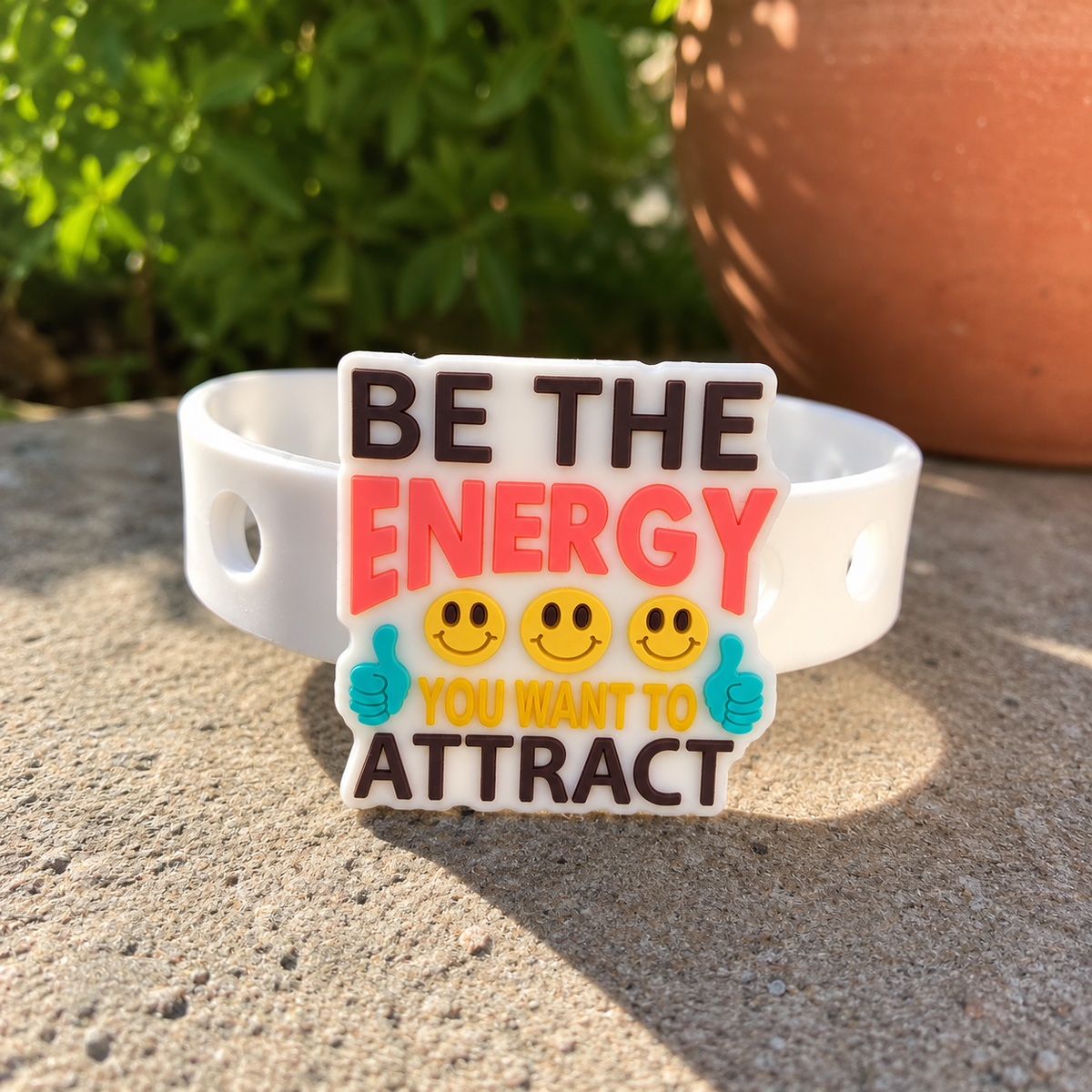 ✨ Stylish manifestation bracelet with a colorful motivational charm and soft adjustable band. Perfect for positive vibes and everyday wear.