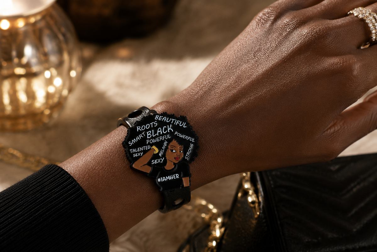🖤 Empowering statement bracelet featuring bold affirmations and a stylish adjustable black band. Perfect for gifts 🎁 and everyday fashion.