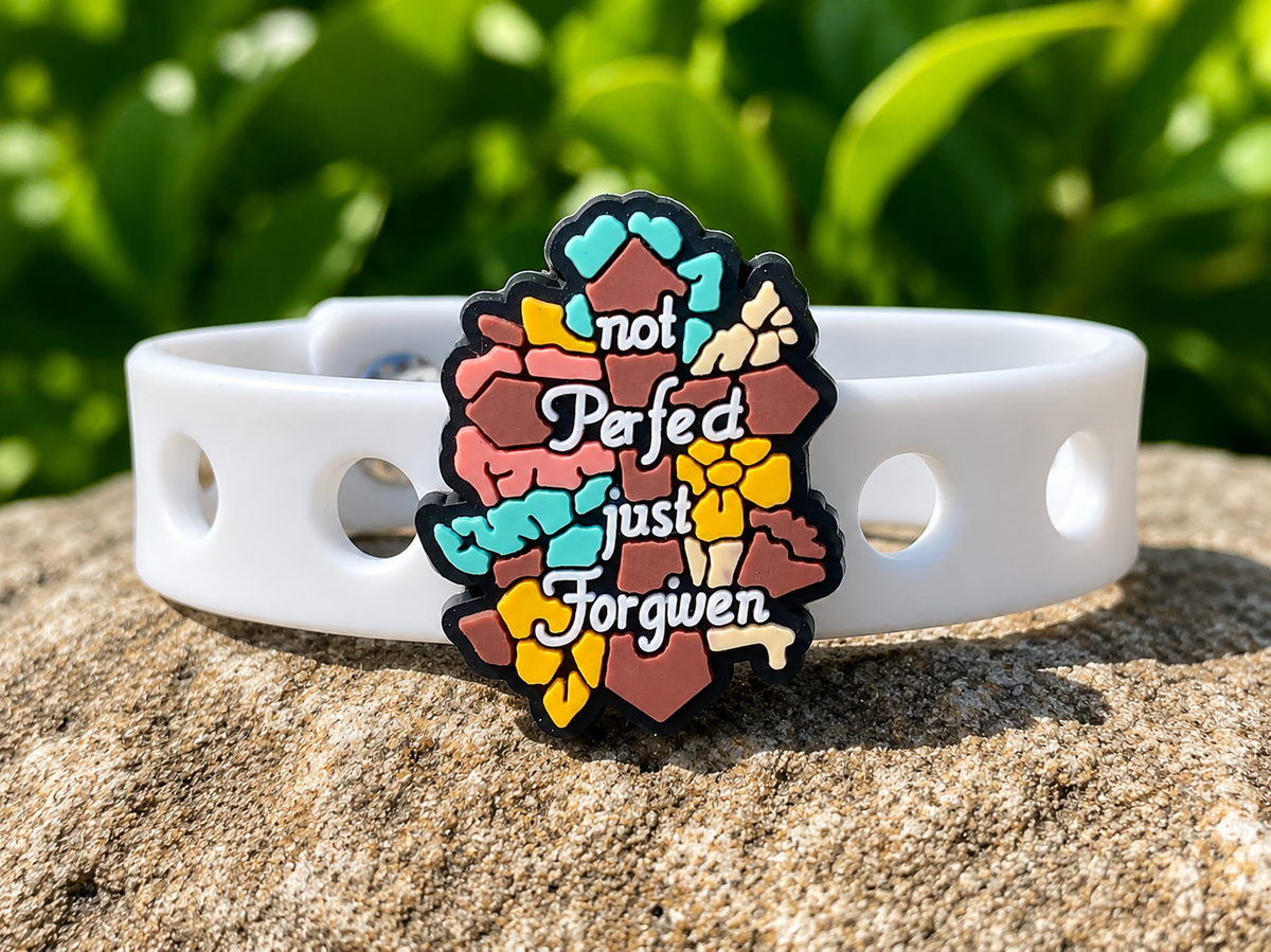 Wear your faith with the Not Perfect Just Forgiven Bracelet. Features an inspirational Christian design, adjustable fit, and comfortable everyday wear.