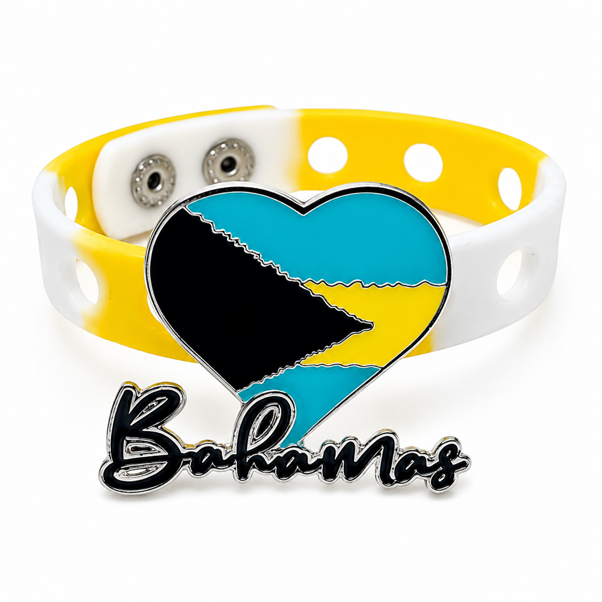 🌴 Tropical Bahamas-inspired bracelet featuring a vibrant heart charm and adjustable silicone band. Lightweight, colorful, and perfect for beach and island vibes.