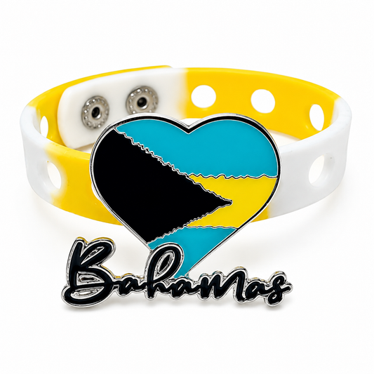 🌴 Tropical Bahamas-inspired bracelet featuring a vibrant heart charm and adjustable silicone band. Lightweight, colorful, and perfect for beach and island vibes.